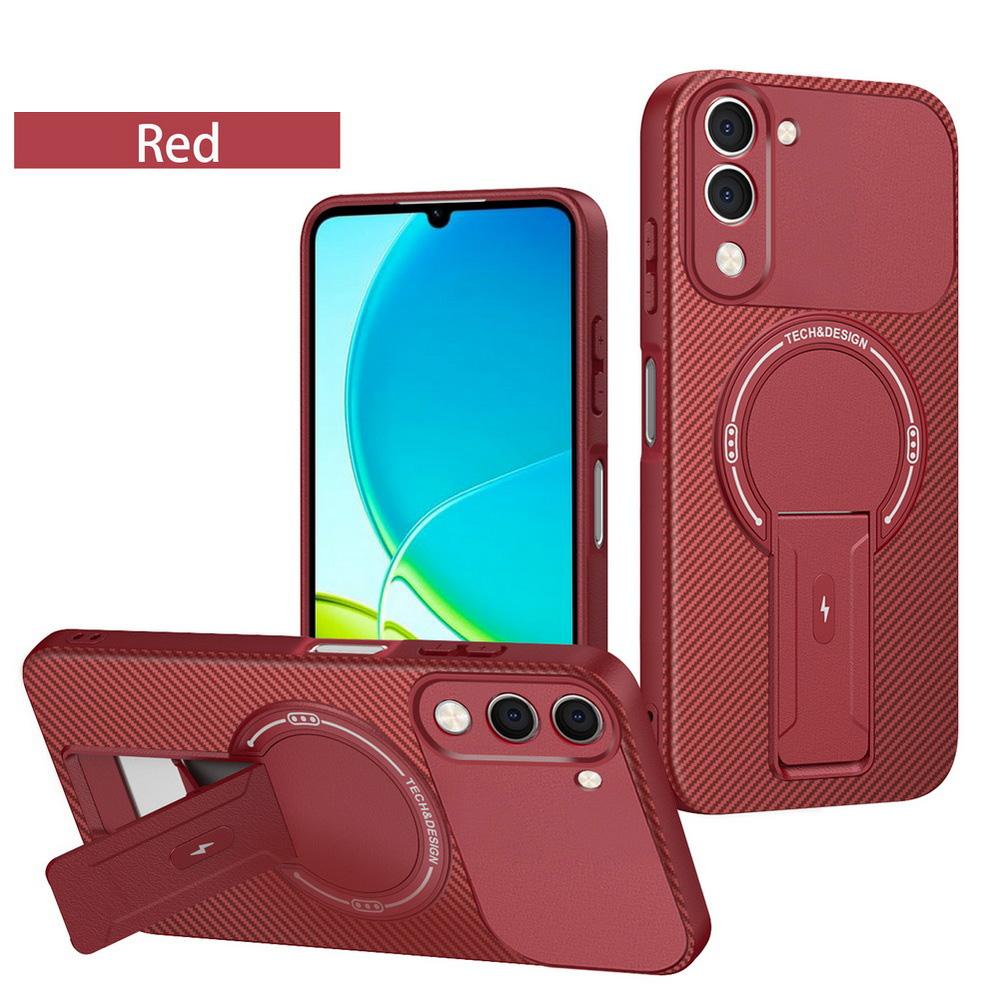 Carbon Fiber Invisible Stand Holder Built-in Magnetic Ring Case for VIVO Y04 Y39 Y29s Y19e VIVO V50 Lite V50 V50e V30 Pro Cover