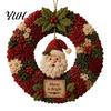 Relaxing Holiday Craft Projects 3D Fabric Wreath Poke Art Kit for Adults, Christmas Easy Crafts Adults Kit, Santa Snowman Design, Beginner-Friendly