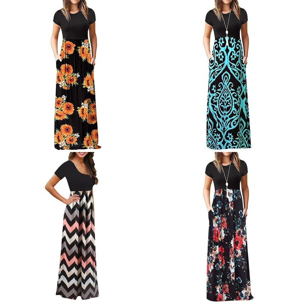 Stunning Women Boho Floral Long Maxi Dress For Cocktail Parties And Summer Events