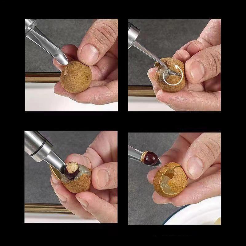 Kitchen Gadgets Corer Fruit Corer&Peeler Vegetable Core Remover Stainless Handheld Longan Corer For Lychee Cherry Cooking Tools
