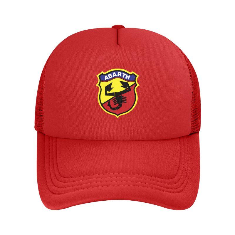 

Abarth Print Mesh Baseball Cap Solid Color Trucker Cap Unisex Adjustable Snapback Cap Summer Breathable Sun Visor Hats Adjustable