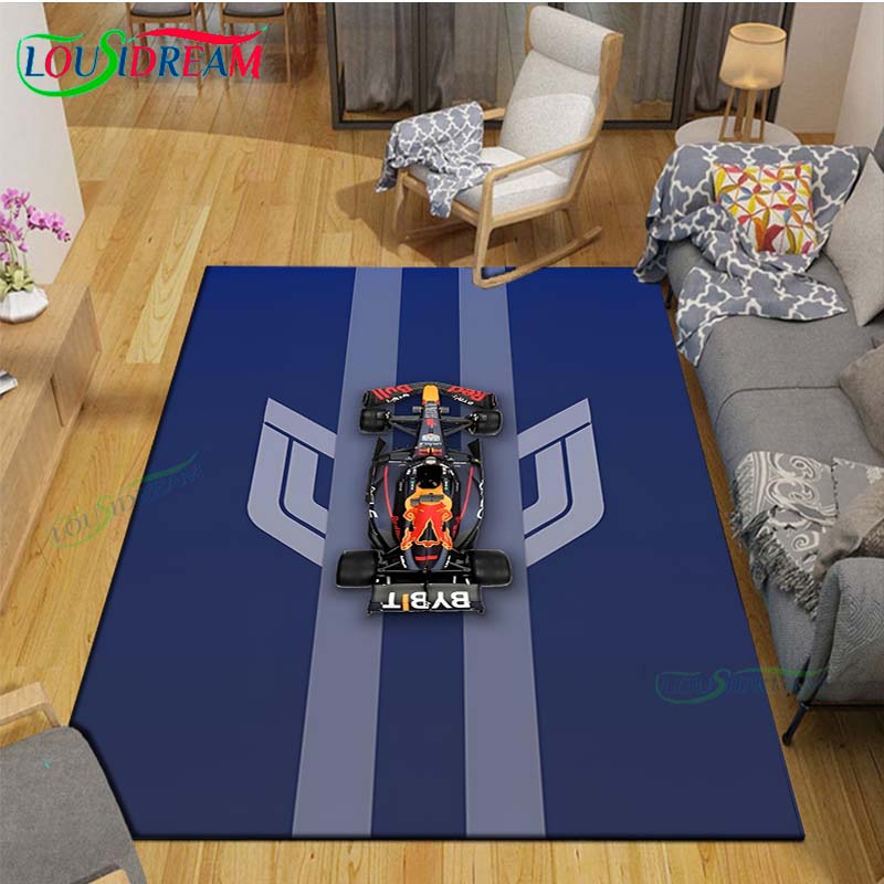 2026 Hot Fashion Racing Car Print Flannel Carpet Outdoor Rug Area Rug Non-slip Carpet Bedroom Decor Carpet for Kids Luxury Gift