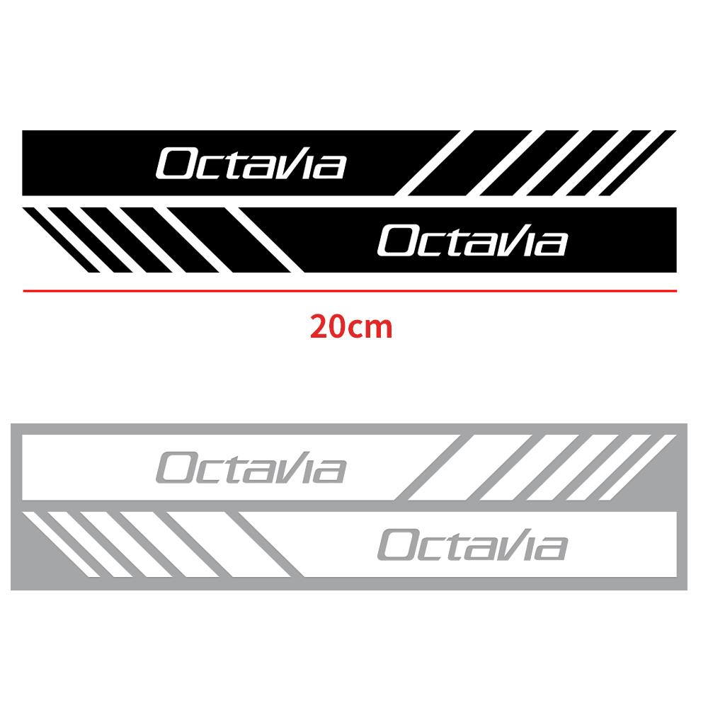 2PCS Car Body Side Rear View Mirror Stripes Badges Sticker Decals For Skoda Rapid Fabia 1 2 Octavia 2 A5 A4 Roomster Yeti Superb