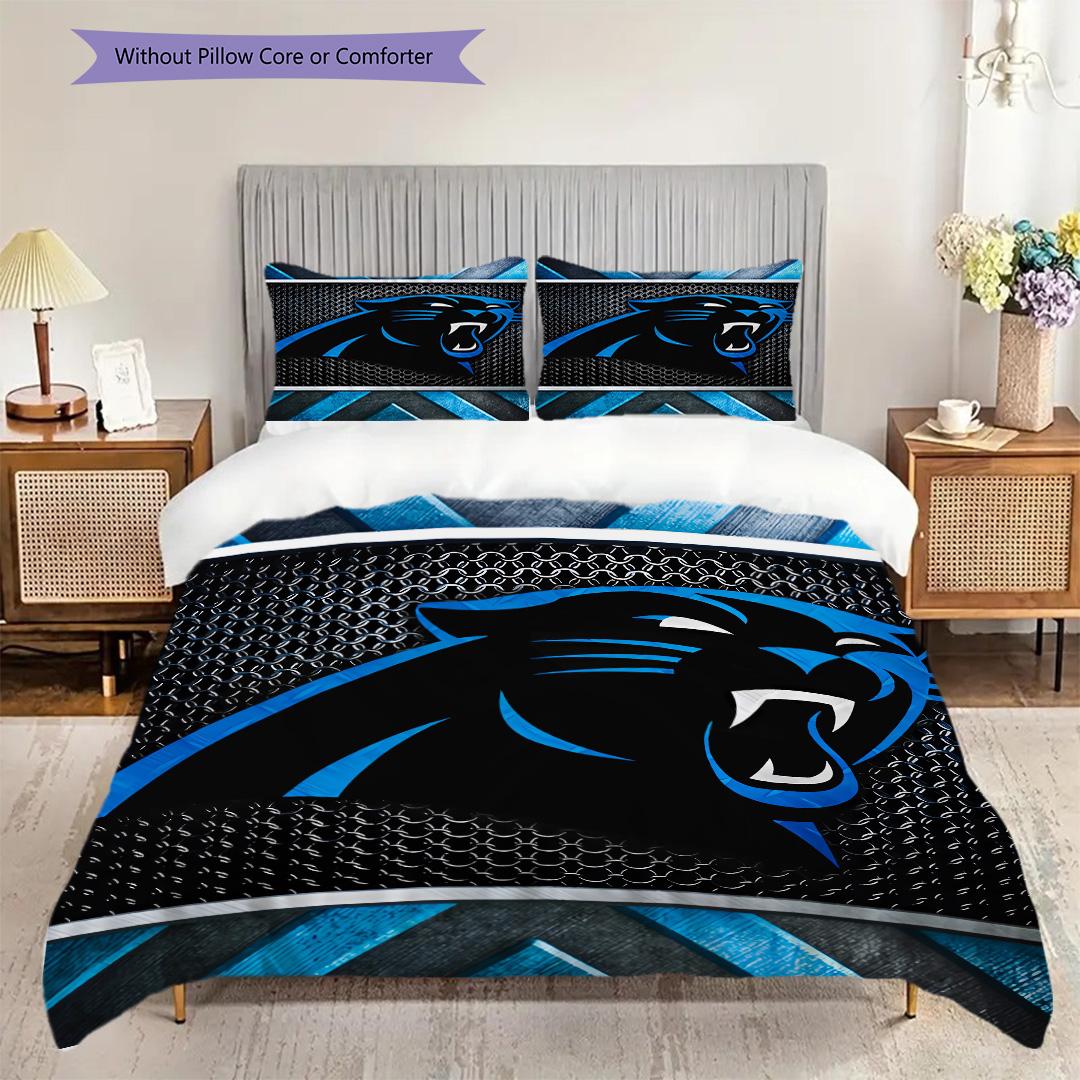

Carolina Panthers Pattern Bedding Quilt Set Quilt Cover Pillowcase Home Decoration Birthday Gift (1 * duvet cover + 2 * pillowcase, without core) 135x200cm