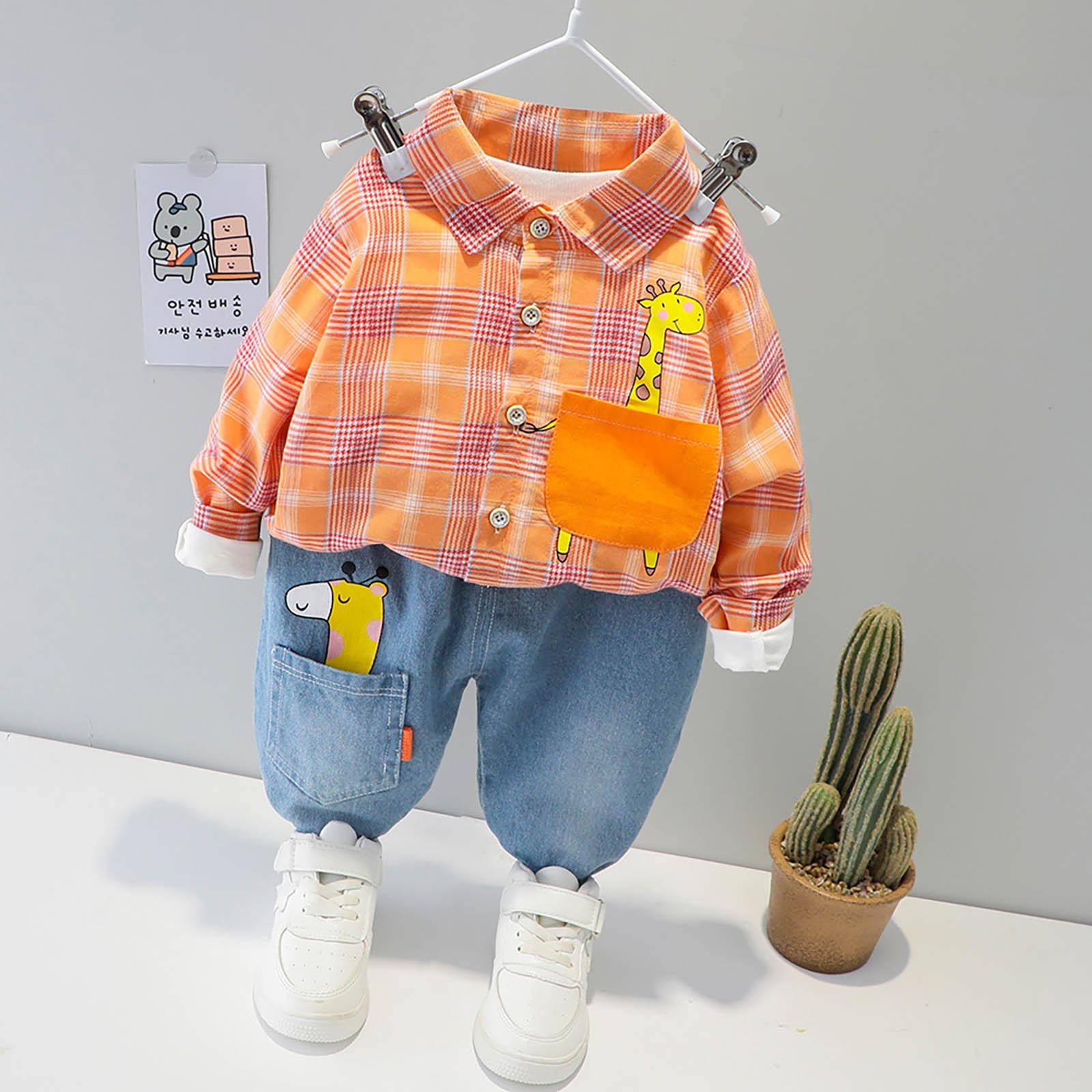 

Симпатичные топы с принтом + штаны для маленьких мальчиков и девочек, пижамный спортивный костюм, комплект одежды 90