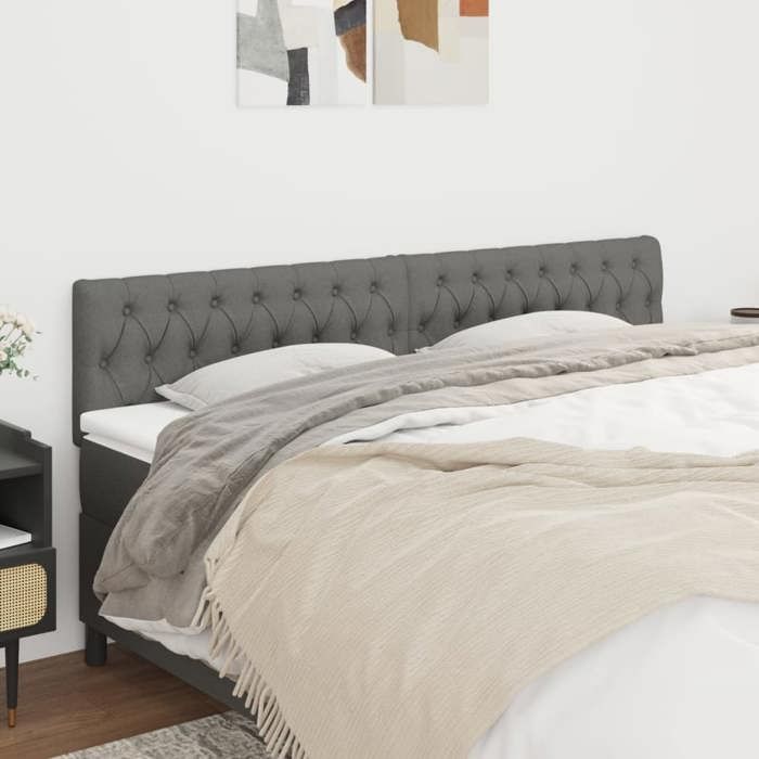 VidaXL 2x Headboards Bedroom Furniture Bed Accessories Single Bed Heads Interior Bed Frame Heads Dark Grey 346369