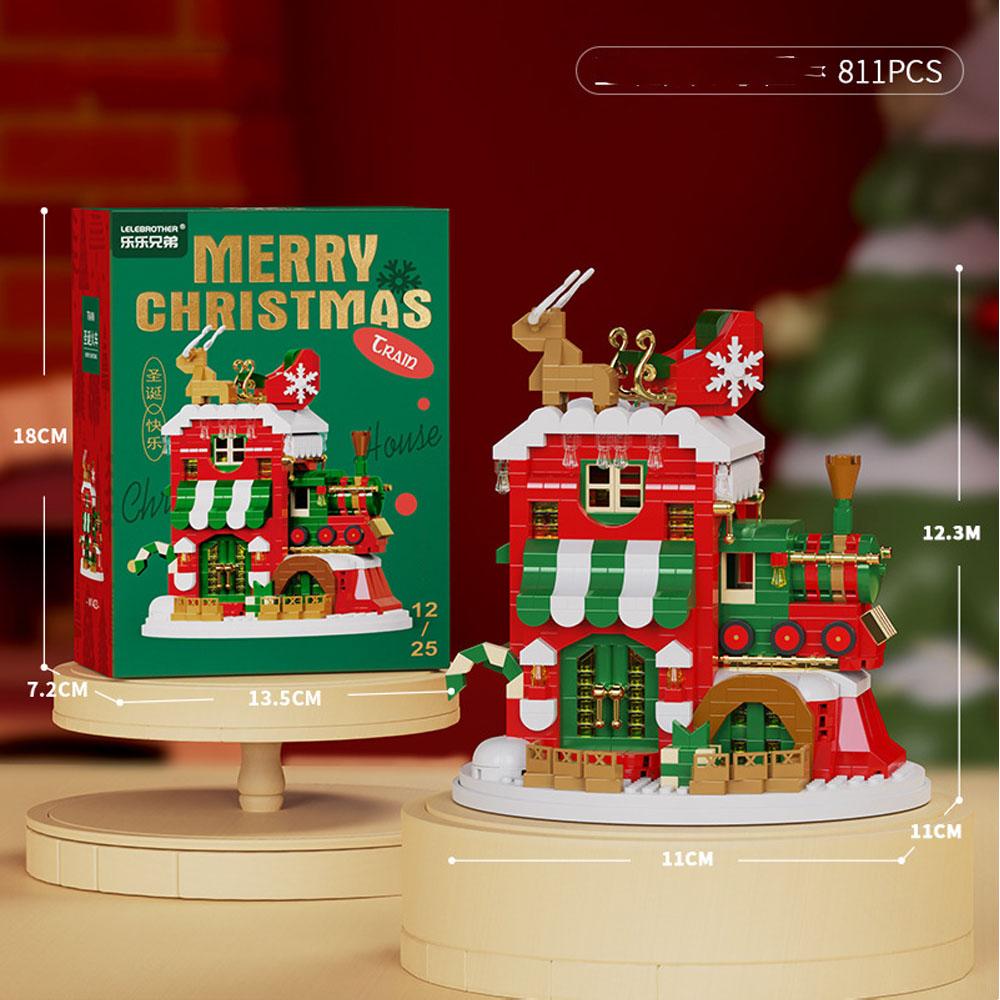 Weihnachtsgeschenke Mikro-Baustein-Serie Weihnachtsmann Rentier Puzzle Zusammenbau Steine Tischdekoration Spielzeug Kinder