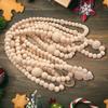Christmas Wooden Beads 12 Feet Wreath Tree Decorations Wood Beaded Decor For Christmas For Year-Round Home Thanksgiving Holiday