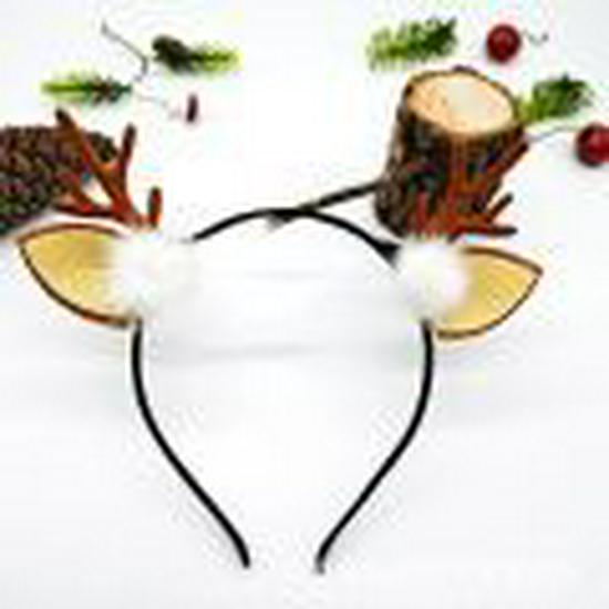 Forest Girl Christmas Antler & Berry Headband - Festive Elk Headdress for Performances
