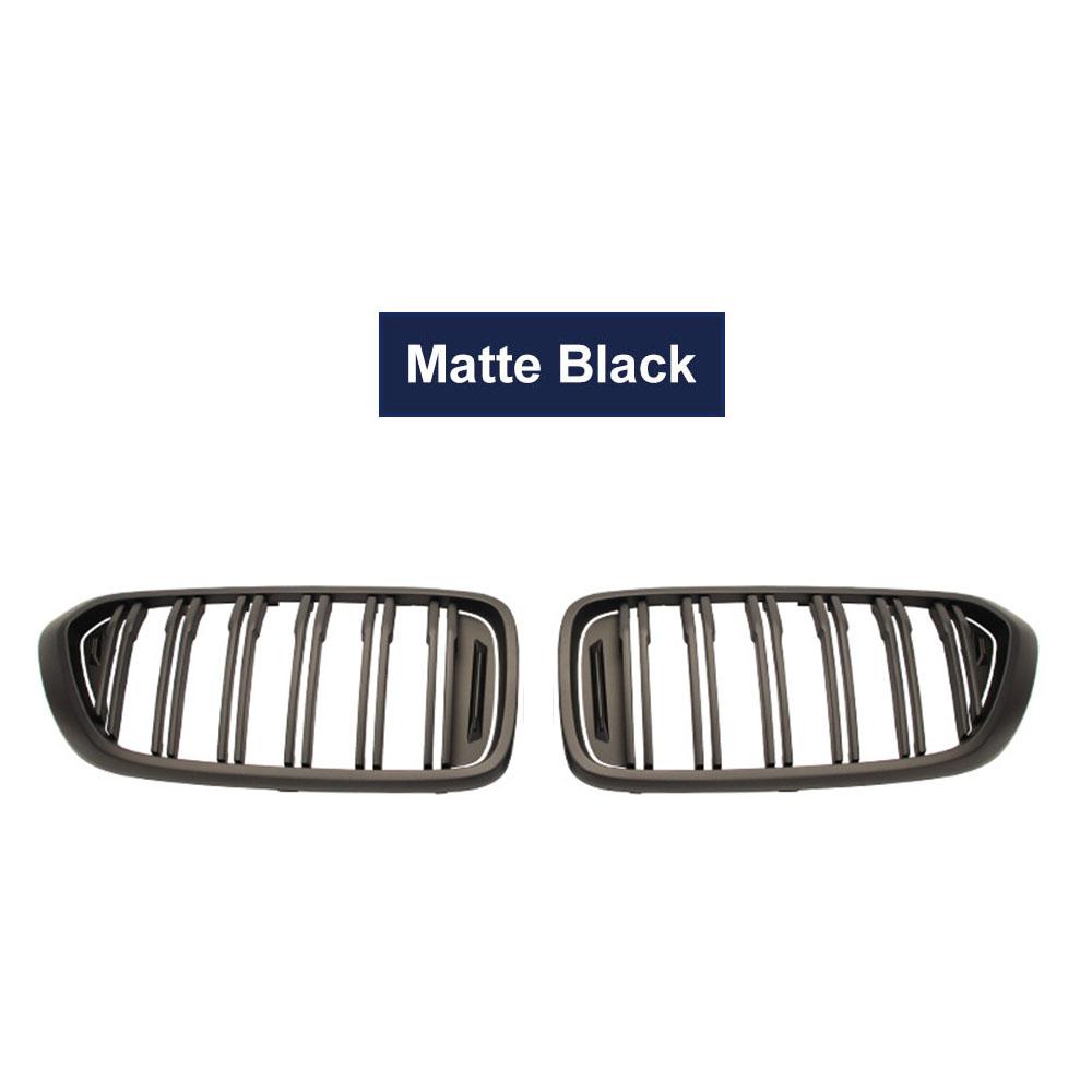 2PCS Car Front Kidney Grills Double Line Slat Racing Grille For BMW 6 Series GT G32 630I 640I 640I 620D 640D XDrive 2017-2019