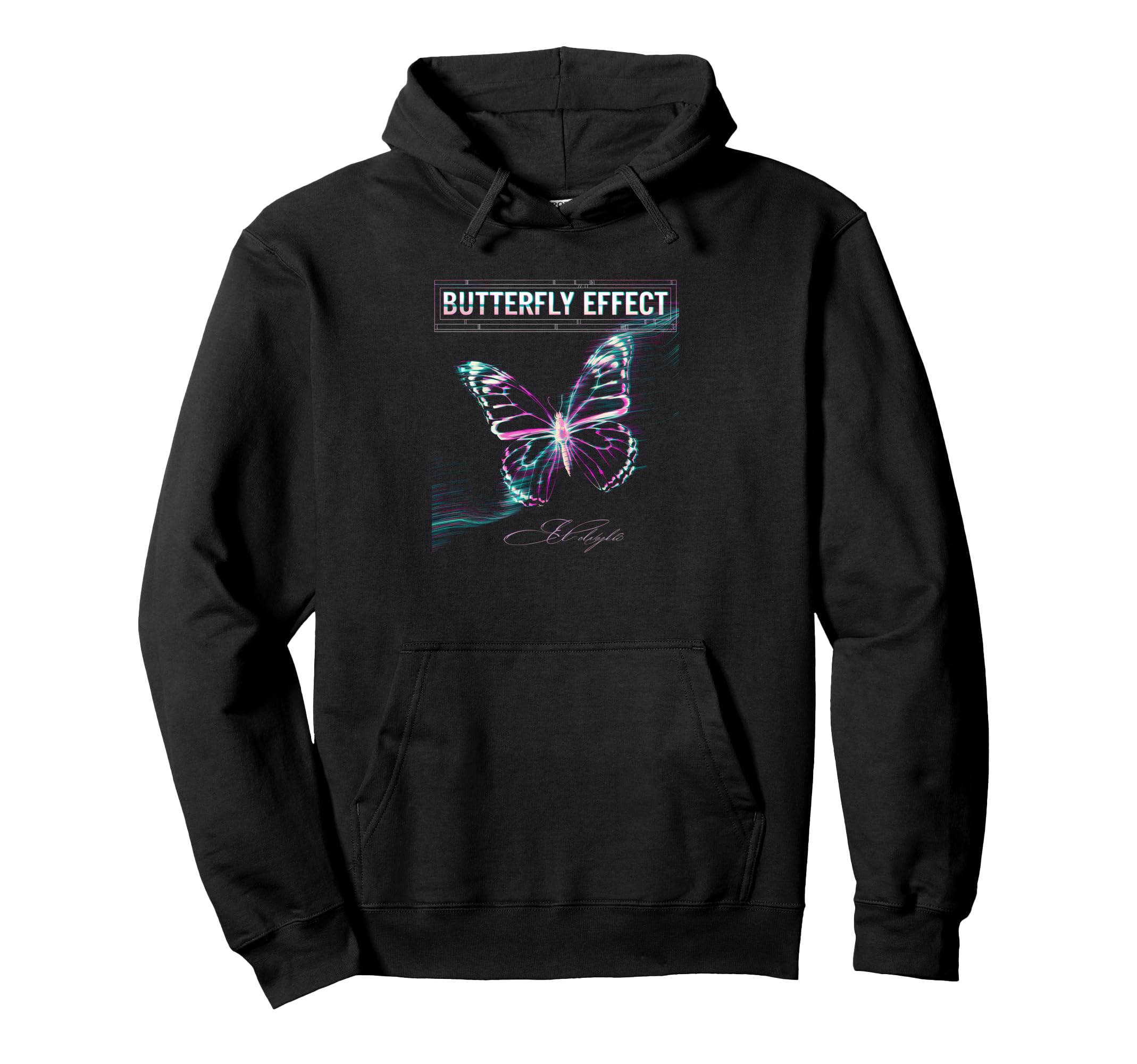 

Butterfly Effect Vibrant Glitch Art Hoodie - чёрный