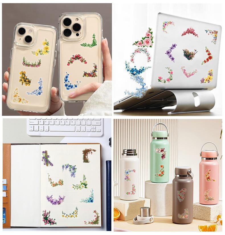 50Pcs/Set Healing Flower Frame Series 04 PET Stickers Waterproof DIY Fashion Doodle Decals Stickers