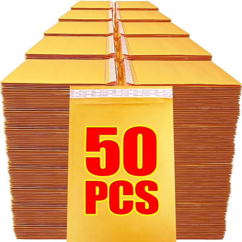 50/10pcs Kraft Bubble Envelopes Bags Mailers Self-adhesive Sealed Waterproof Business Shipping Bag Gift Packaging Storage Pouch