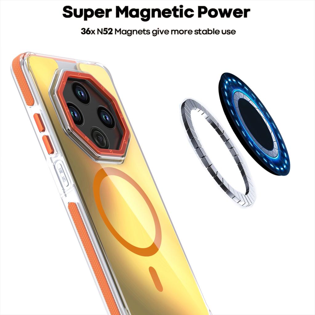 Laser Color Change Shockproof Magnetic Wireless Charge Case for Xiaomi 15 Ultra Magsafe Cover for Redmi Note 14 Pro Plus 5G 14C