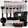 Makeup Brush Set Chic Fragrance Style Beauty Tools Kit Portable Travel Cosmetic Bag Puff Toiletry Makeup Accessories Set