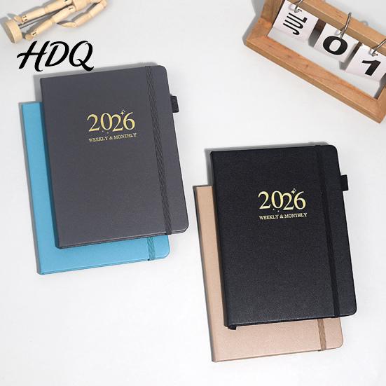 Elastic Strap Notebook 144 Planner 2026 A5 Daily Journal Sheets Hardcover Pen Calendar Multifunctional Work-Life