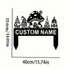 Unique Customizable Art Deco Mushroom House Garden Stake Metal Lawn Ornament Durable Home Valentine Gift