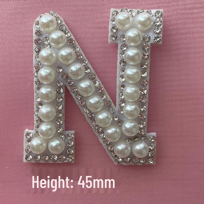 DIY Pearl & Rhinestone Iron-on Letter Stickers - 26 Alphabet Designs for Hat Decoration