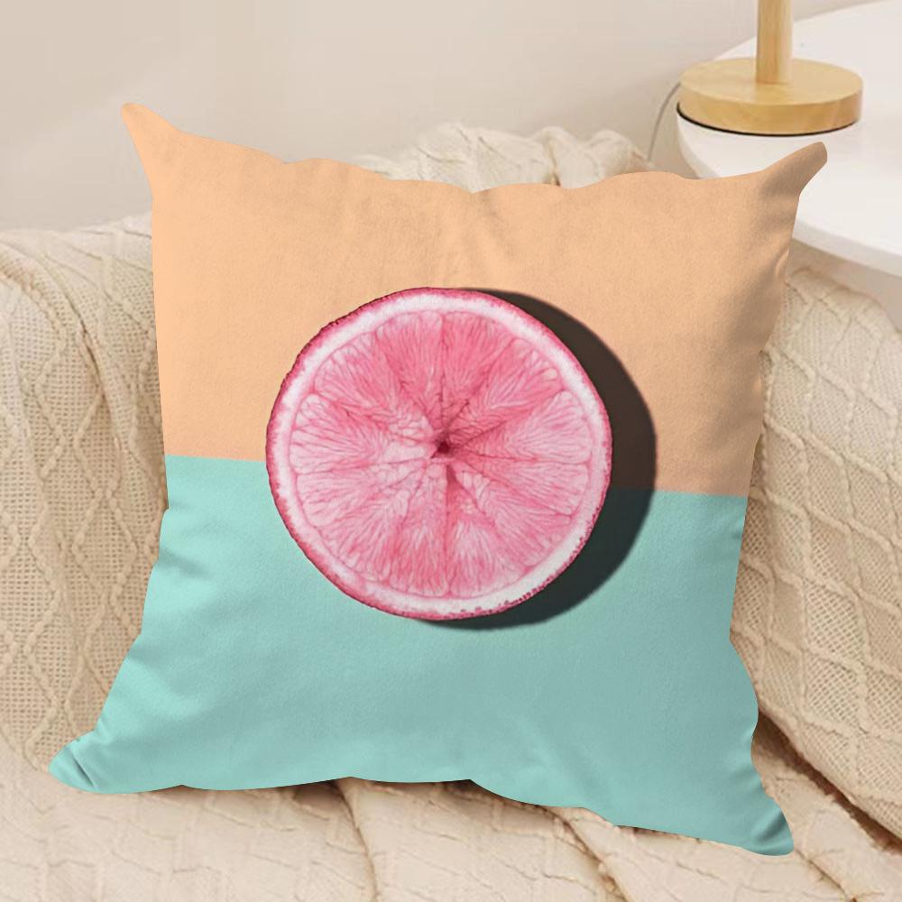 

Tropical Plant Fruits Cushion Cover Silky Short Plush DoubleSided Printed Pillow Case for Sofa All Seasons Home Decor Gift 30x30cm