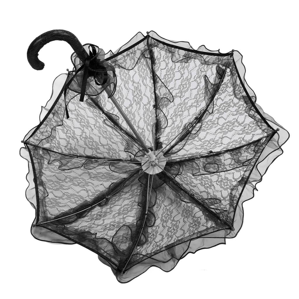 Zerodis Lace Parasol Umbrella 60cm (Black)