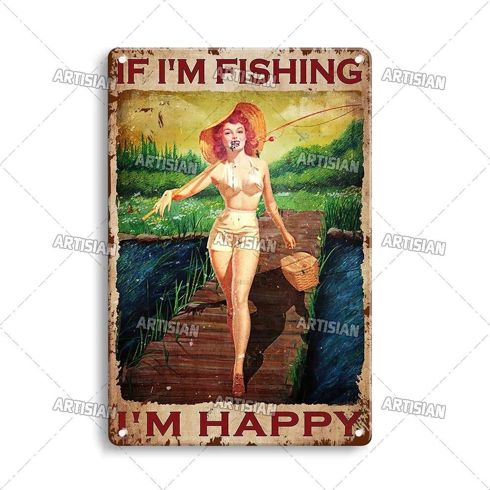 Boy Who Loved Fishing Metal Sign, Gift for Fisherman 20x30cm