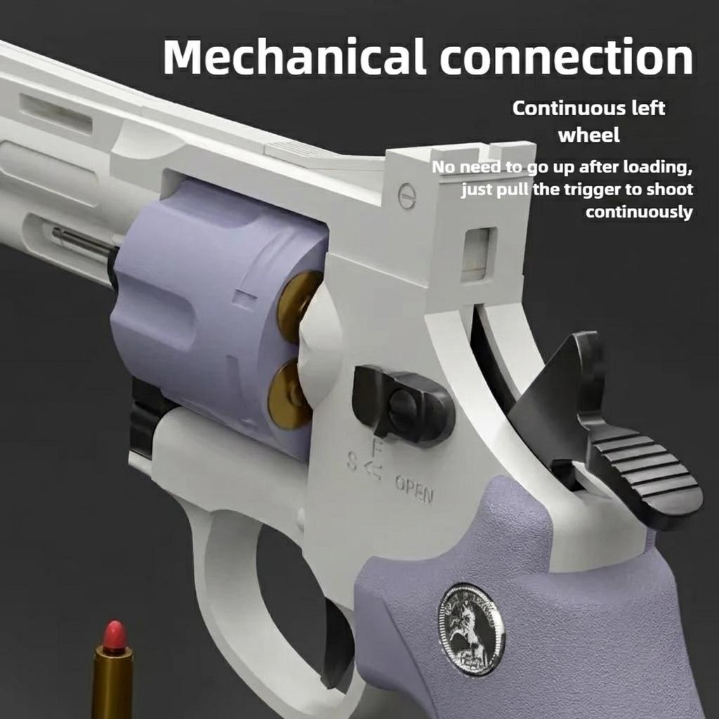 New Magnum Zp-5 357 Long Alloy Revolver Soft Bullet Can Be Fired Pistol Boy Simulation Toy Repeating Pistol Children's gifts