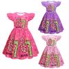 82836 Kids Girls Christmas Steal a Brainrot 67 Six Seven Print Ruffle Sleeveless Princess Dress