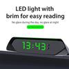 Solar Powered Car Clock Noctilucence Electronic Dashboard Timepiece with Temperature Date Display for Auto Enthusiasts