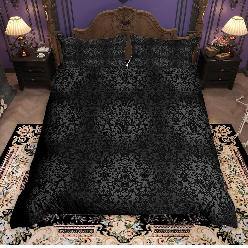 Homewish Western Bohemian Sada povlaku na přikrývku 2ks/3ks, Sada povlaku na přikrývku s paisley damaškovým vzorem, Hippie Vintage ložní souprava