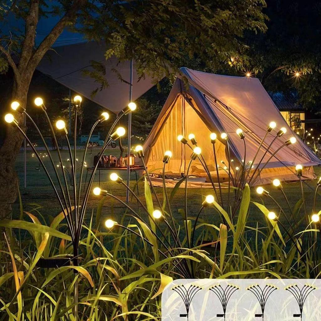 Wind-Powered LED Solar Firefly Garden Lights: Waterproof Swaying Lawn Lights for Outdoors