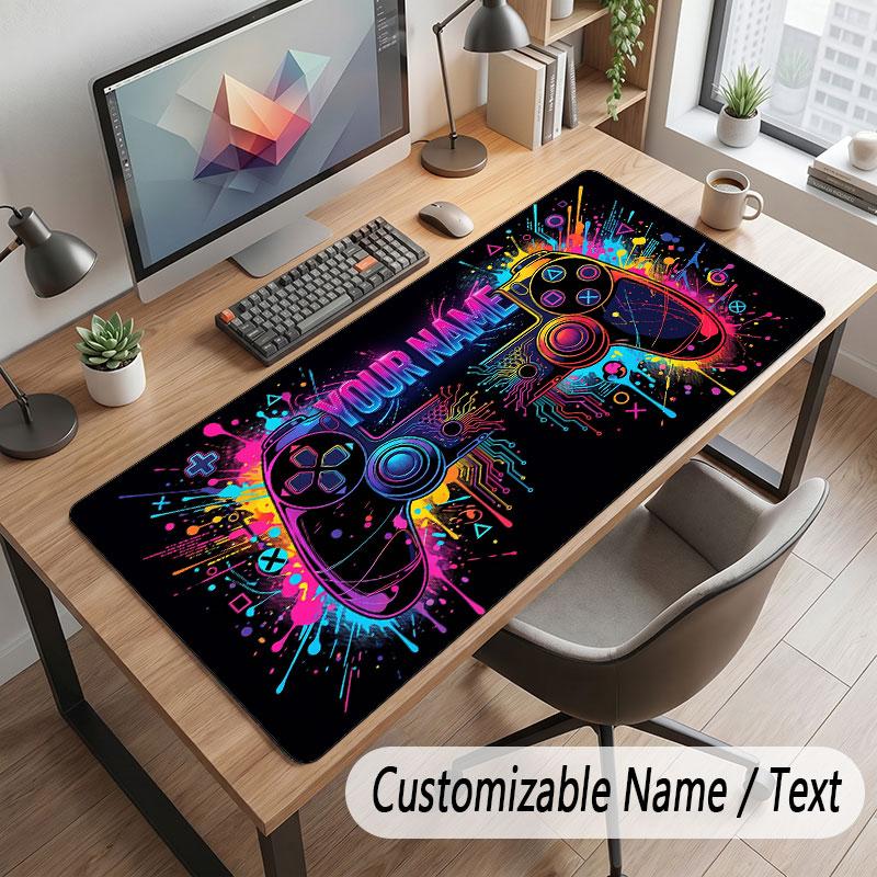 Spielcontroller-Thema Benutzerdefiniertes Mauspads Personalisierter Druck Name Text Schreibtischunterlage Für Home Office Tischdekoration