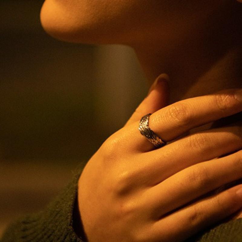 Adjustable Angel Wing Ring Couples Unisex Plated Copper Geometric Vintage Style Fashion Jewelry