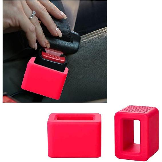 Augeny 2PCS Seat Belt Buckle Holder, Silicone Auto Rear Seatbelt Buckle Booster To Makes Receptacle Stand Upright For Easy Access, Universal Vehicle