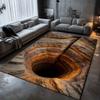 Optical Illusion Vortex Area Rug Non-Slip Floor Mat for Living Room Bedroom Cool Visual Trap Home Decor