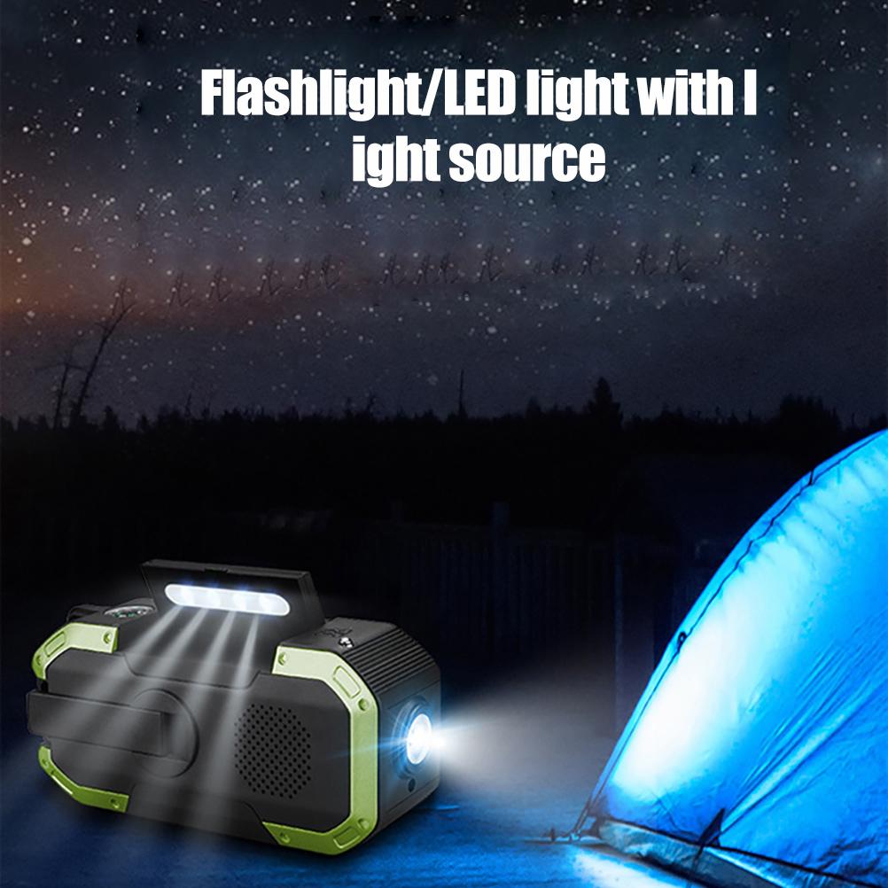 Wind Up Solar Radio Emergency Hand Crank Radio with Flashlight Power Bank and SOS Alarm for Outdoor Camping Hiking