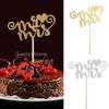 Wedding Cake Topper Pack Glitter Mr Mrs Heart Paper Cupcake Toppers Party Decoration for Engagement Reception