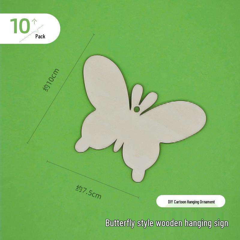 Children's DIY Wishing Tags: Cartoon Ornaments for Painting - Blank Wooden Tags with Hemp Rope for Christmas or Arbor Day.