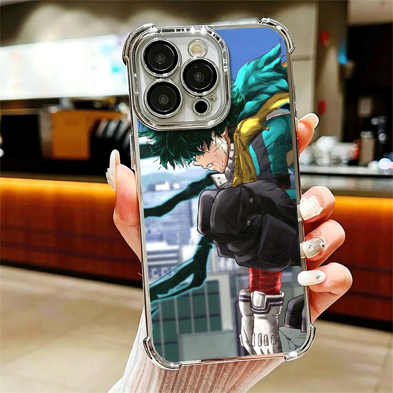 

MHA My Hero Midoriya Izuku Deku Soft Phone Case For iPhone 15 16 17 Air 14 Pro Max 16E Plus 13 12 Mini Plating Anti-Fall Fundas iPhone 14
