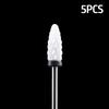 5pcs Milling Cutter For Manicure Set Ceramic Nail Drill Bit Mill Manicure Machine Pedicure Tools for Removing Gel File 3/32 Inch