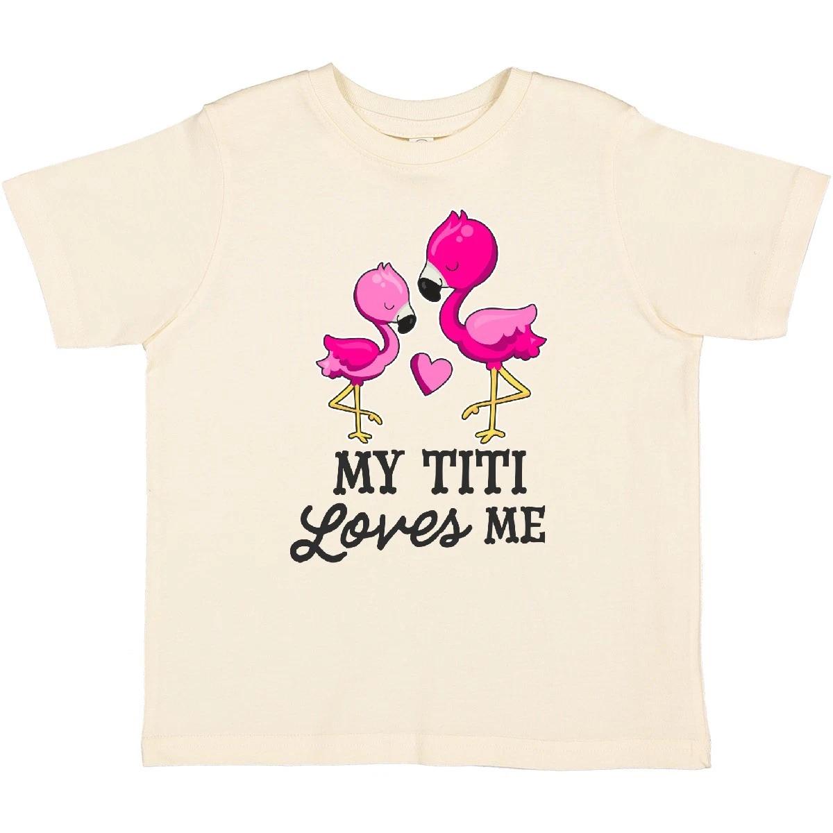 Inktastic My Titi Loves Me With Two Flamingos Toddler T-Shirt Family Aunt Youth 120