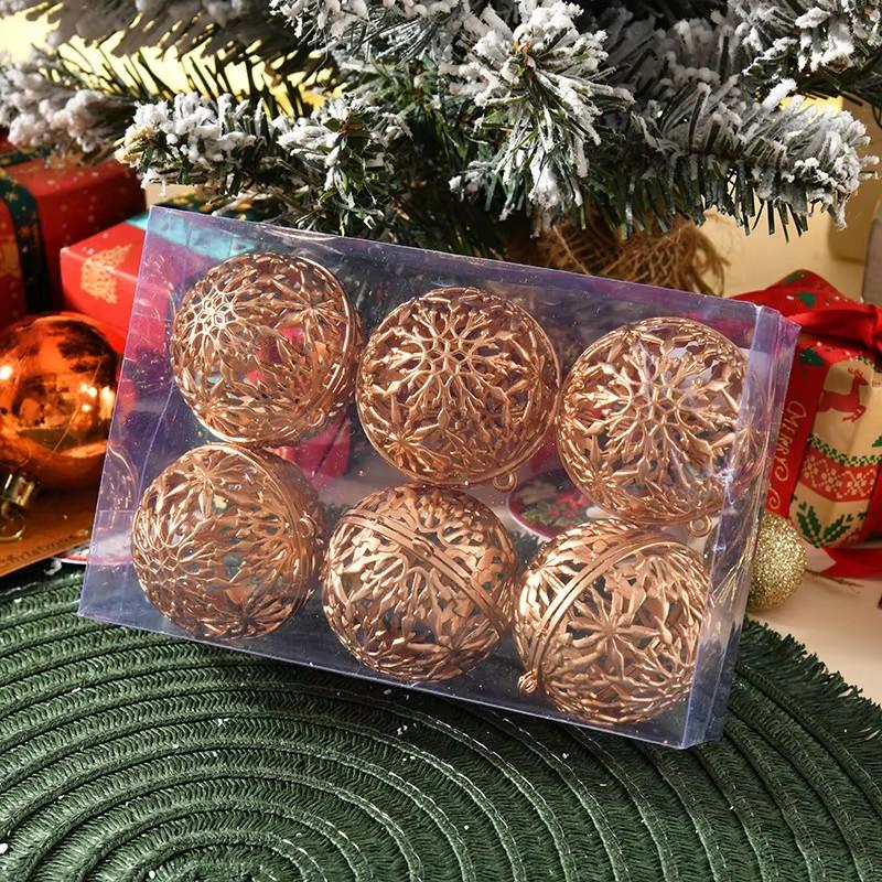 6Pcs 6CM Christmas Balls Christmas Tree Ornaments Hanging Xmas Tree Pendants Party Home Decor 2025 New Year Navidad Gifts Decor