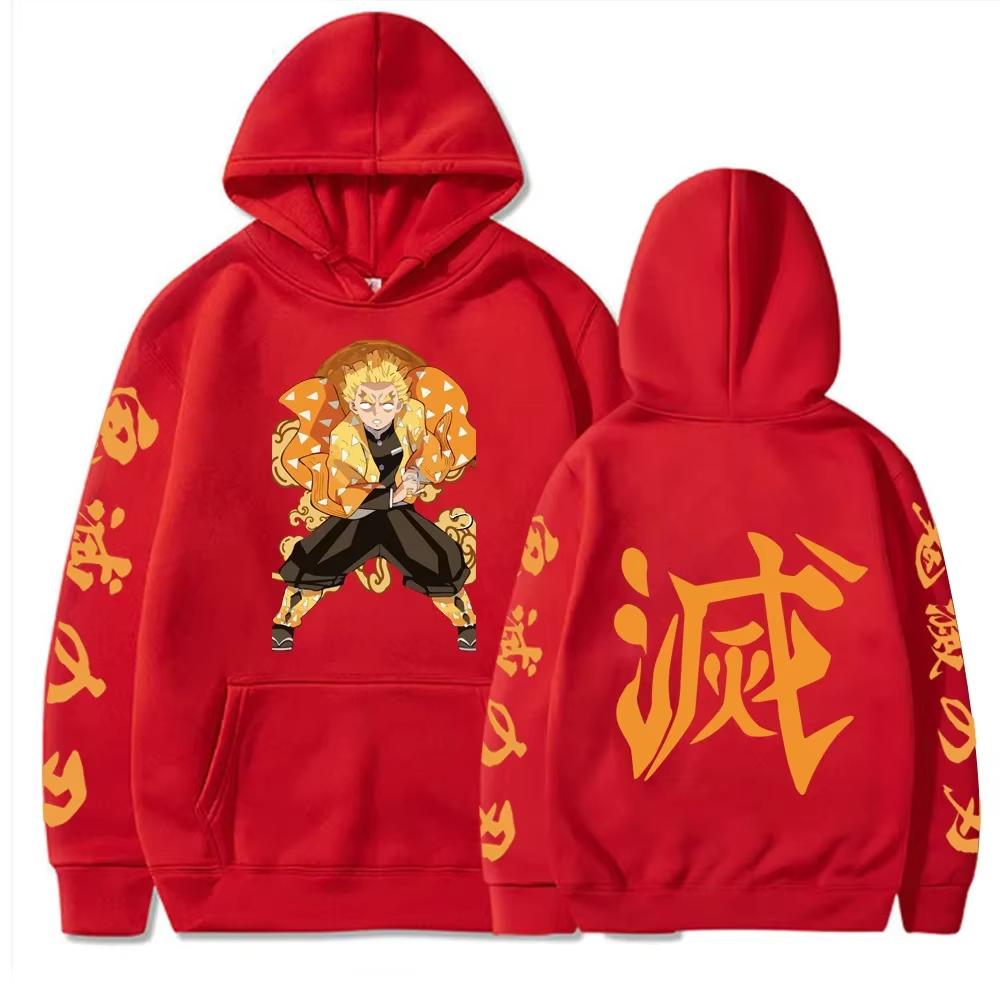 Japansk Anime Demon Slayer Kimetsu No Yaiba Agatsuma Zenitsu Serietidnings Huvtröja Par Streetwear
