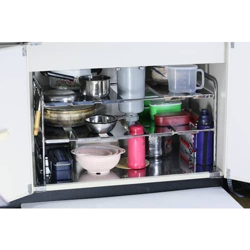 

Under-sink stainless steel extendable rack, 2 tiers, 52045
