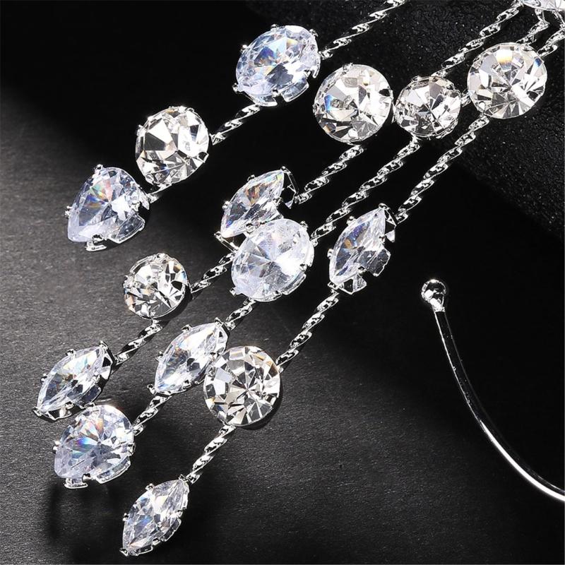 Fashionable Alloy Ear Cuff With Rhinestones Tassels Stylish Ear Pendant Charm Ideal For Weddings And Evening Event
