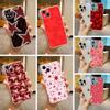 Ins Korea Red Stars Phone Case Transparent Silicone Soft For iPhone 17 16 15 14 13 12 11 Mini Pro Max Plus