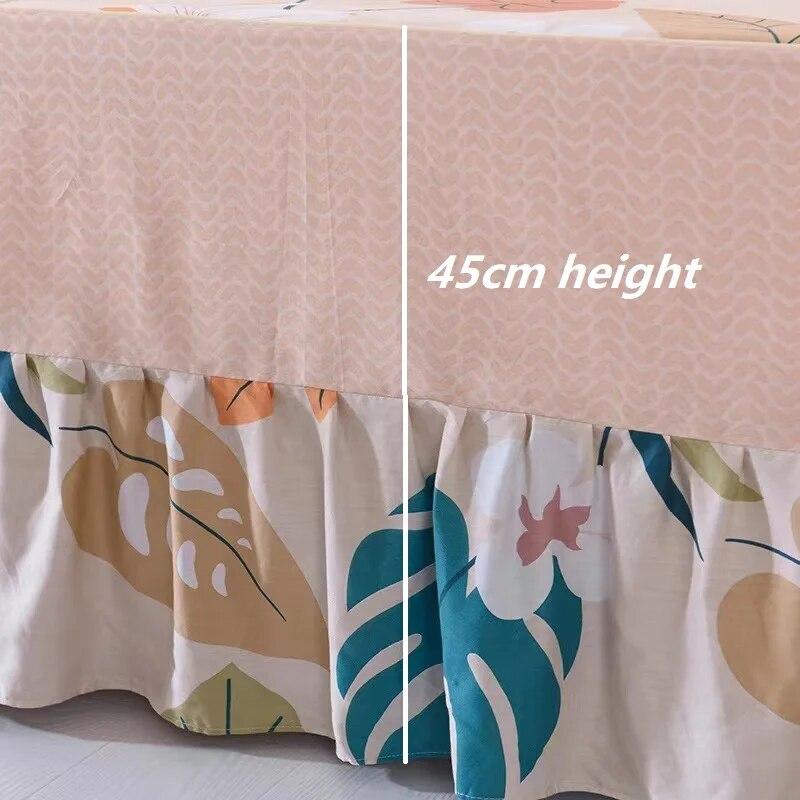 Ensemble de 3 pièces en pur coton doux pour la peau, confortable, anti-acariens, couvre-lit à imprimé floral 100 % coton et 2 taies d'oreiller