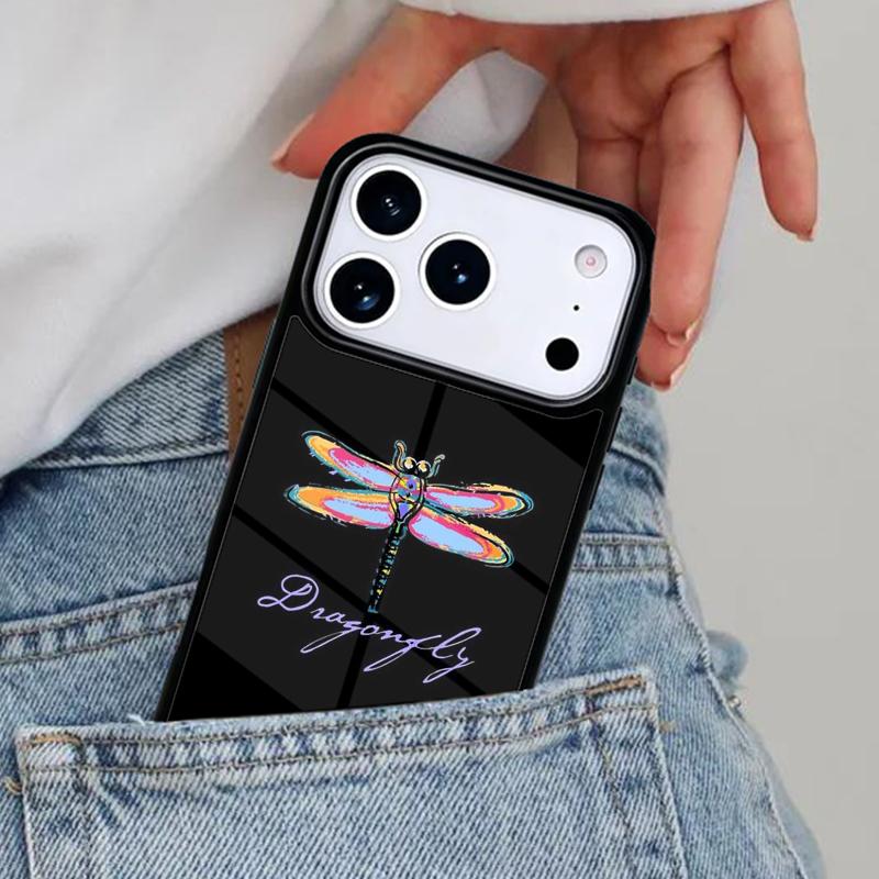 Colorful Dragonfly Phone Case for iPhone 16e 15 14 13 12 17 Pro Max Plus Air 17pro Cover Coque