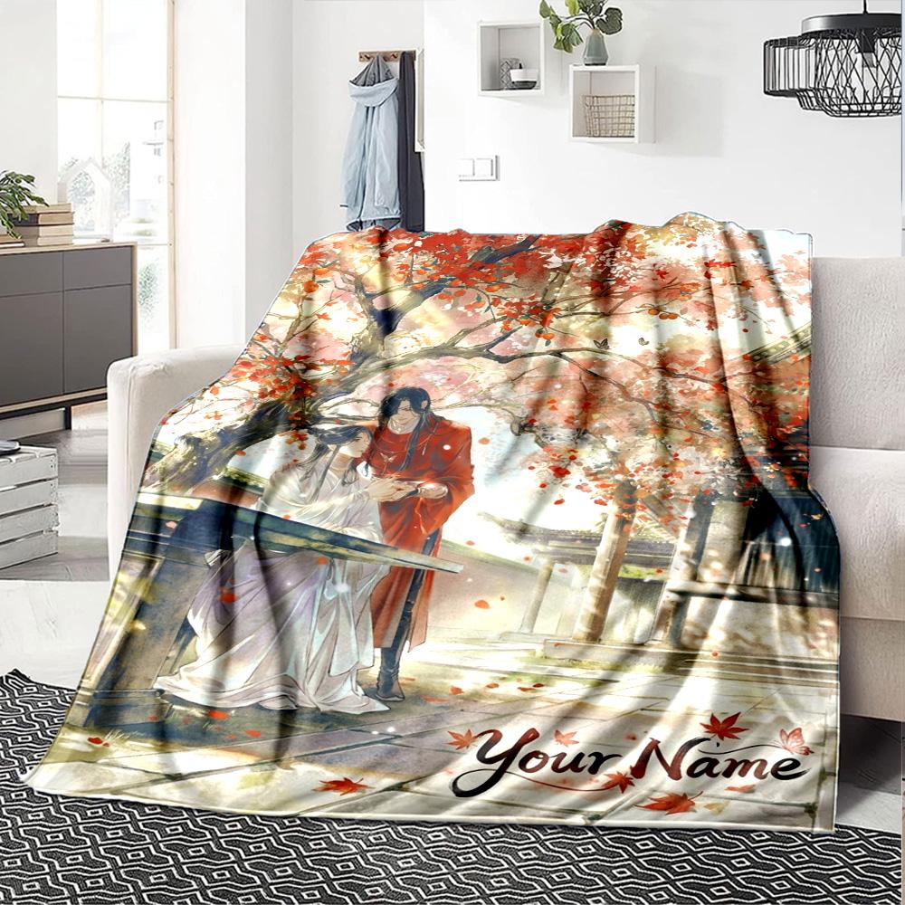 Name Custom Xie Lian and Hua Cheng Print Flannel Blanket High Quality Warm Comfortable Cover for All Seasons Perfect for Gifts Home Decor