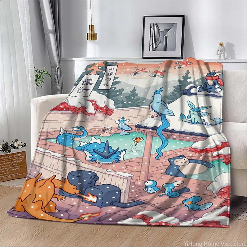 Pokemon Charmander Cute Cartoon Flannel Fluffy Throw Camping Blankets for Children Sofa Throw Thin Picnic Blanket Fashion Gifts