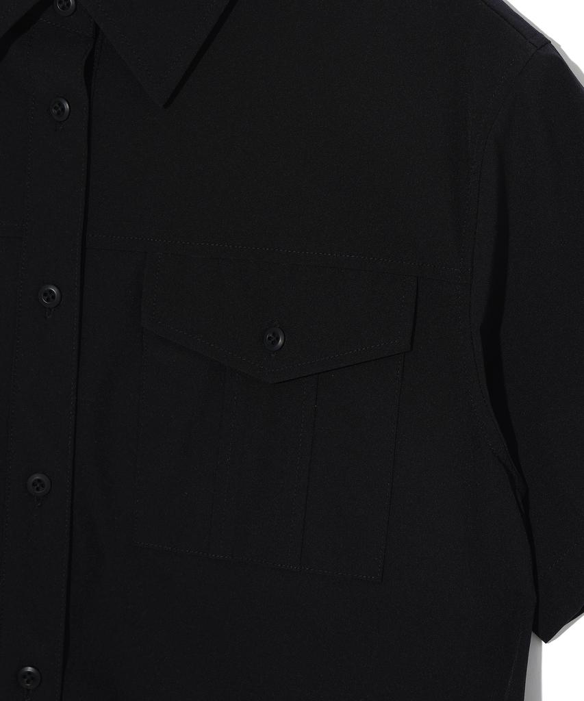 Dist Nine Pocket Short Sleeve Collared Dress Black (Lp2Of221-076)